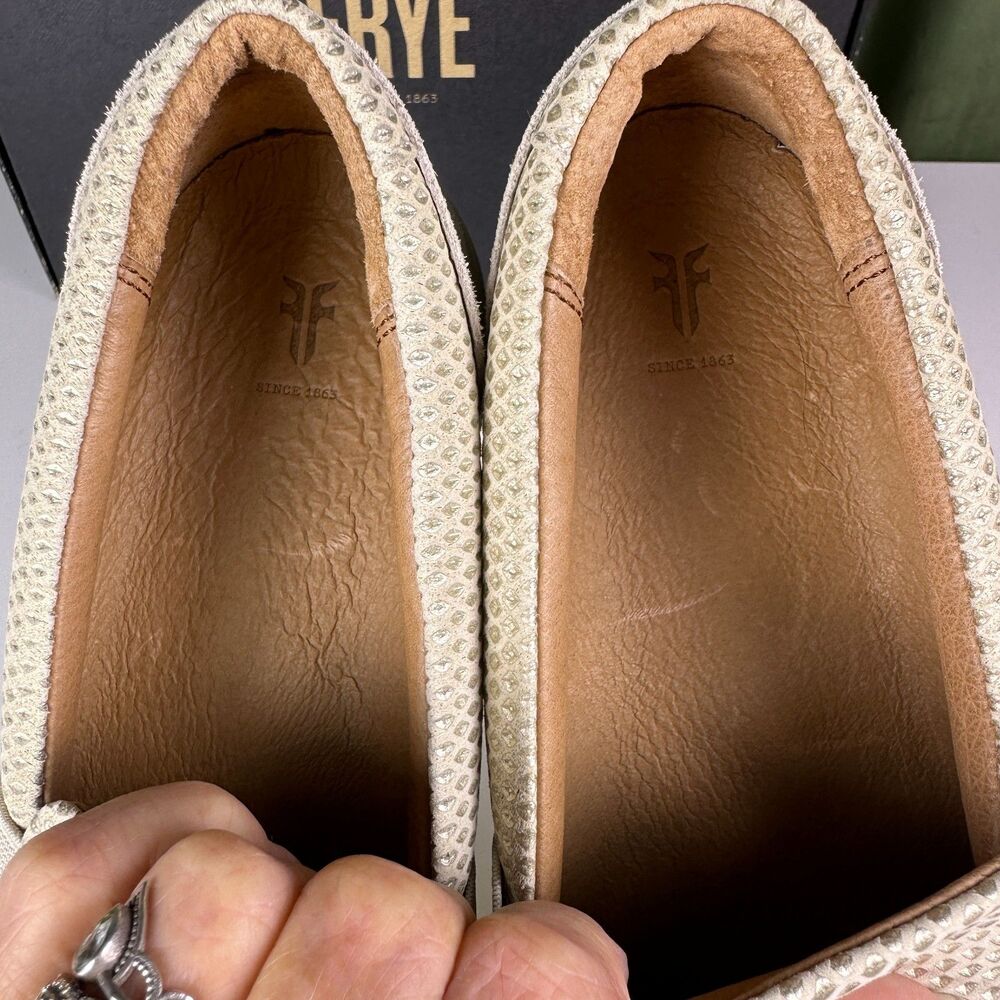 Frye Ivy Diamond Emboss Slip Ivory Comfort Sneakers Women's Shoes Size 7.5M New - Picture 8 of 9